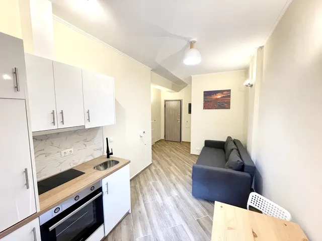 Apartment building entrance with a front door in Athens